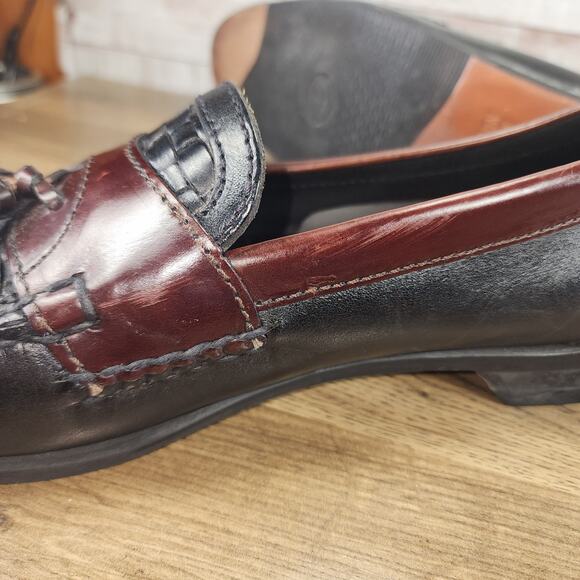 Johnston & Murphy Aragon II Kiltie Tassel Leather Loafers Sz 12 Men Black Brown main image 9